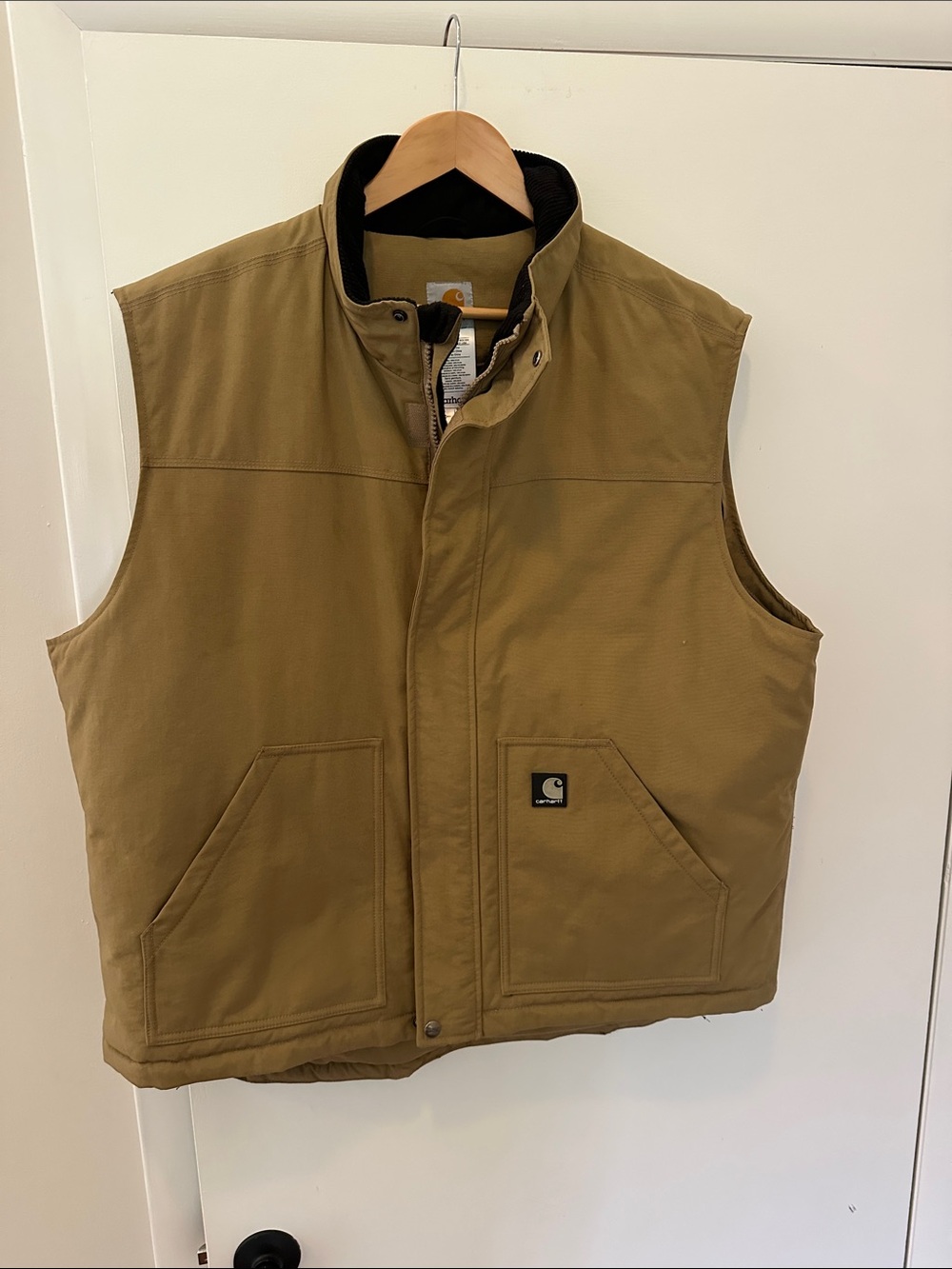 Carhartt Brown/Tan Vest with Stand Collar